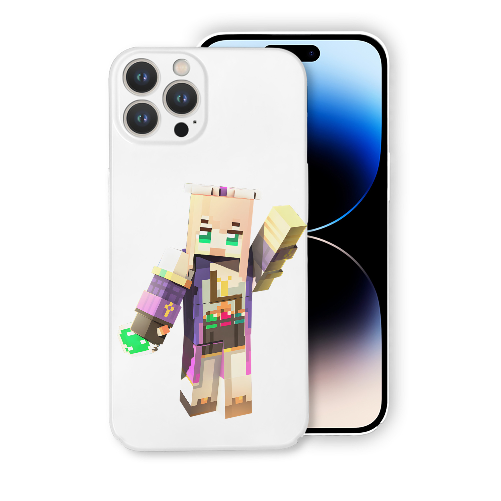 （画像用） マインクラフト ブロックの世界 Minecraft MC Block world 【iPhone 14シリーズ対応】ハードケース